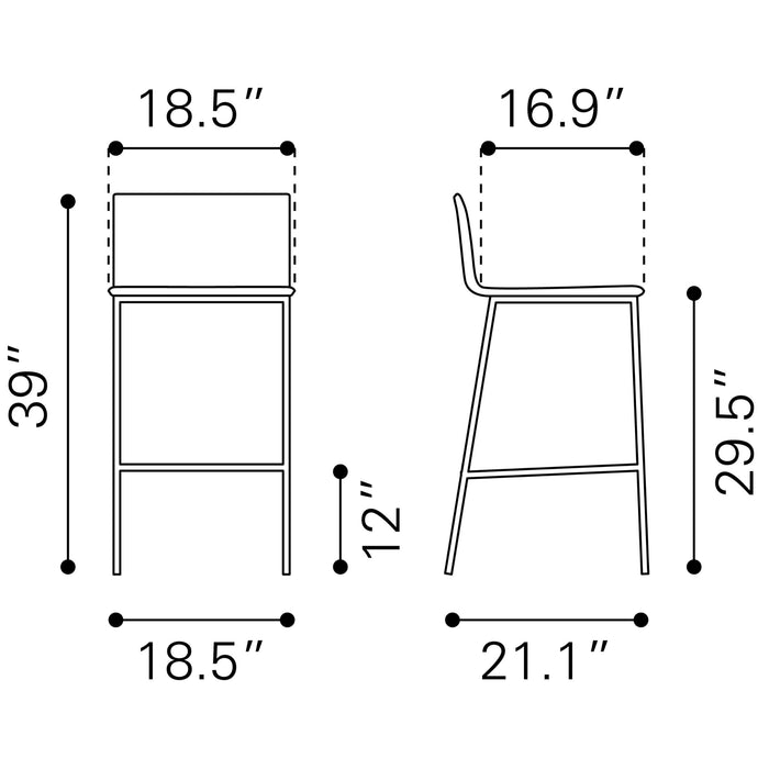 Zuo Marina Barstool White