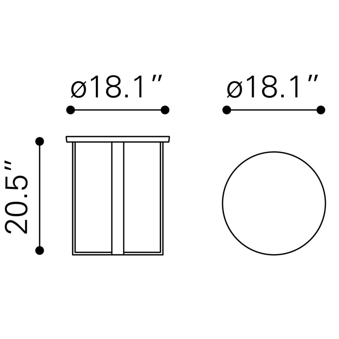 Zuo Atlas White & Gold End Table