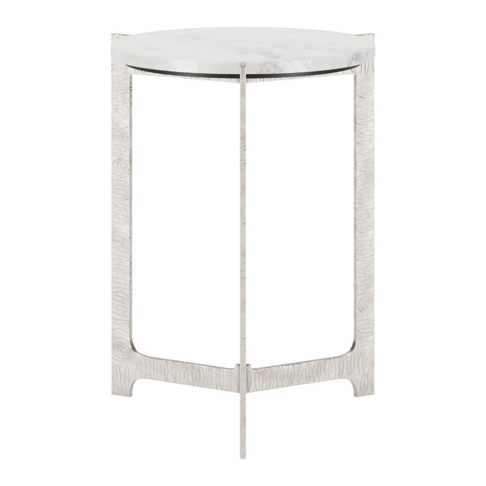 Zuo Barmas White Marble Side Table