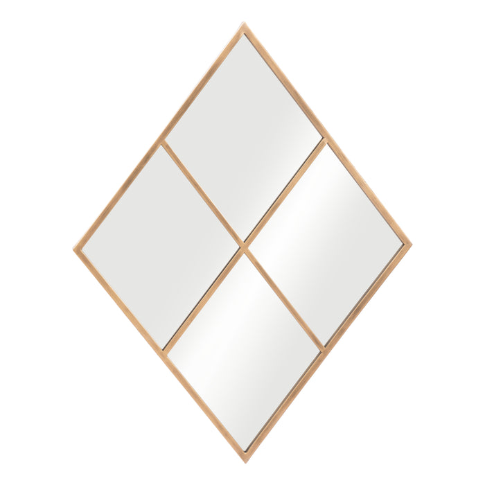 Zuo Meo Gold Painted Steel Diamond-Shaped Wall Mirror