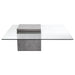 Sunpan Grange Square Clear Tempered Glass Top Coffee Table