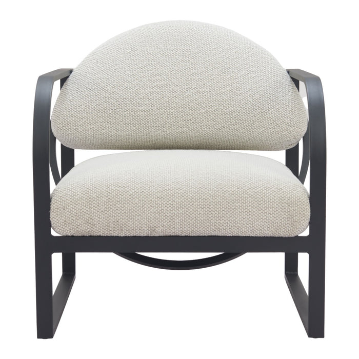 Zuo Flakt Ivory Modern Upholstery Accent Chair 