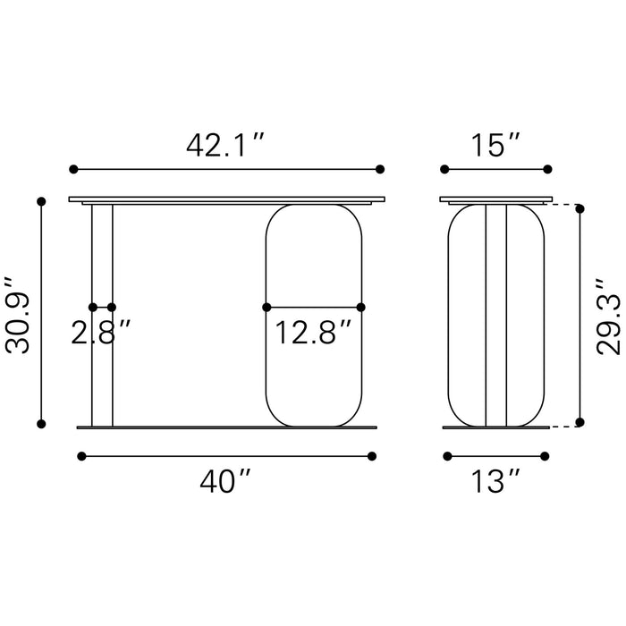 Zuo Modern Pemba Marble Console Table