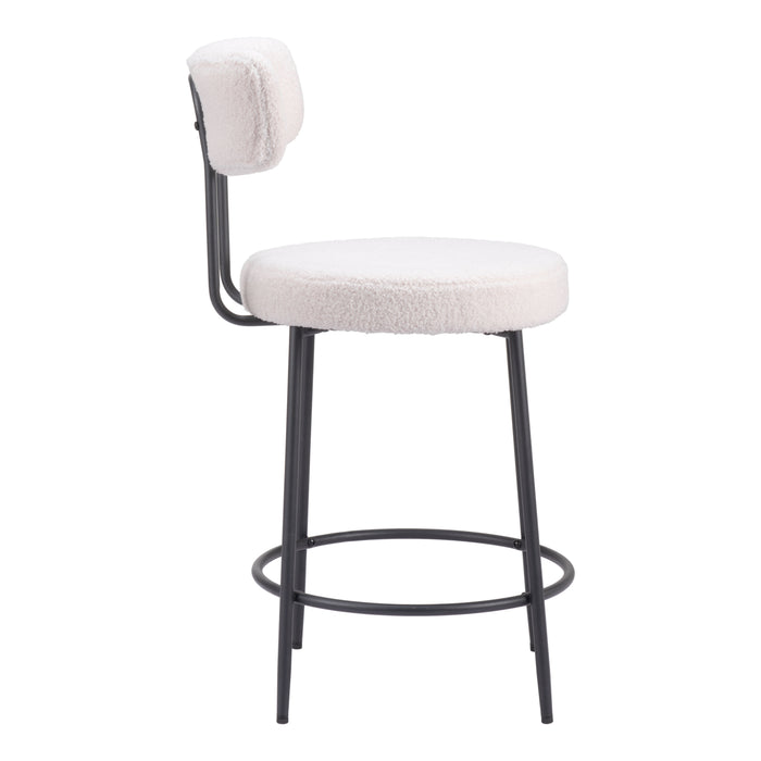 Zuo Blanca White Counter Stool