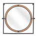 Zuo Capell Painted Steel and Rope Frame Mirror Antique Gray