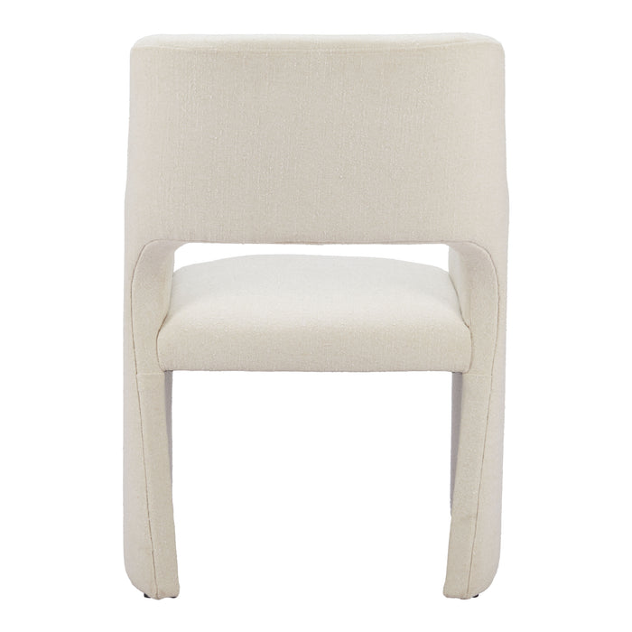 Zuo Minet Dining Arm Chair Linen White