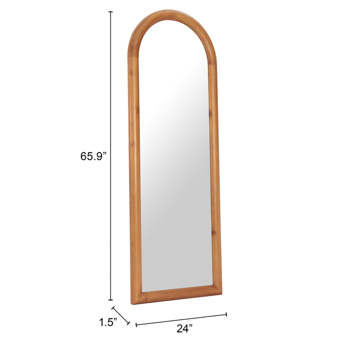 Zuo Tur Modern Fir Wood Standing Mirror in Natural