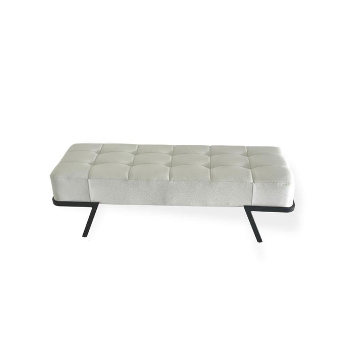 Whiteline Modern Shadi White Dining Bench