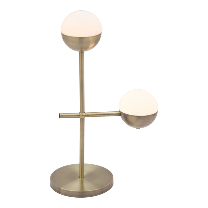 Zuo Waterloo White & Bronze Modern Mid-Century Style Table Lamp