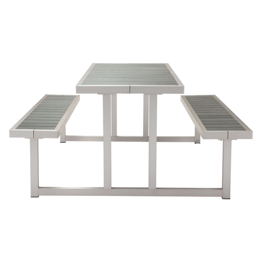 Zuo Classic Picnic Dining Table Gray & Silver