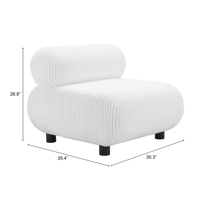 Zuo Modern Rahat White Accent Chair