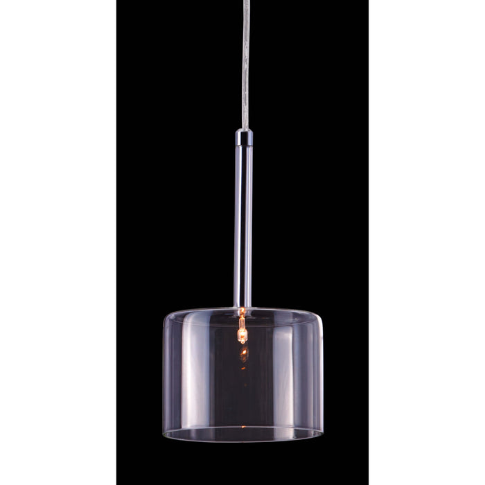 Zuo Storm Modern Chrome and Glass Pendant Ceiling Lamp Clear