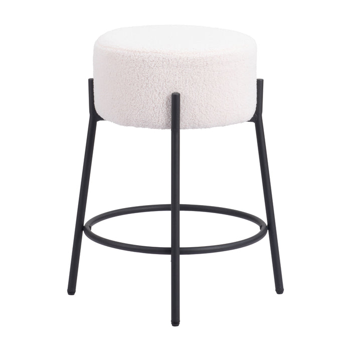 Zuo Blanche White Counter Stool