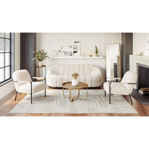 Zuo Modern White Mid Century Sofa Coffee Table Living Room Set