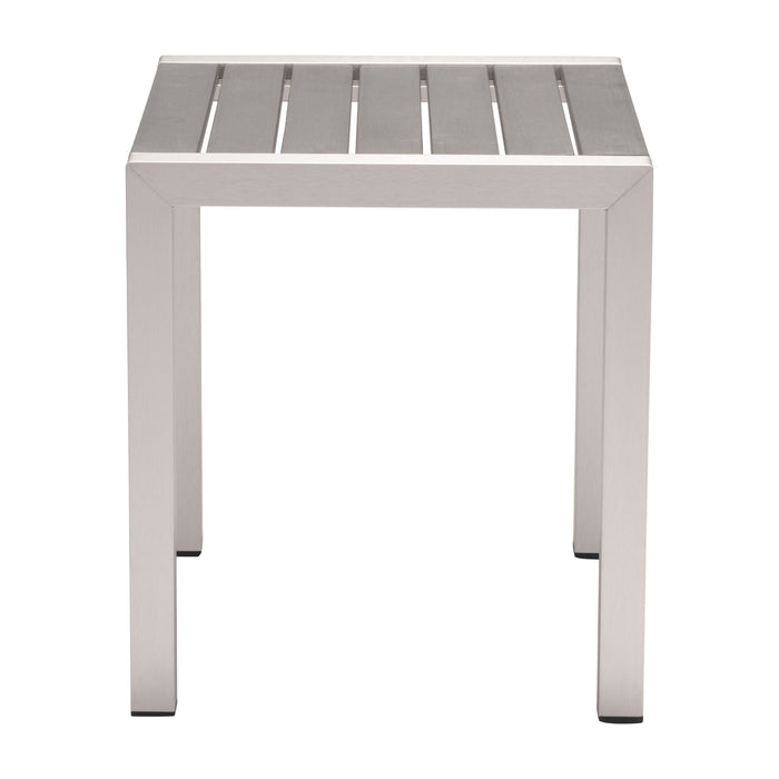 Outdoor Cosmopolitan Side Table by Zuo, Gray & Silver