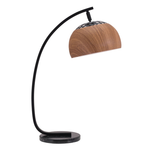 Zuo Brentwood Mid-Century Modern Arc Table Lamp Brown & Black