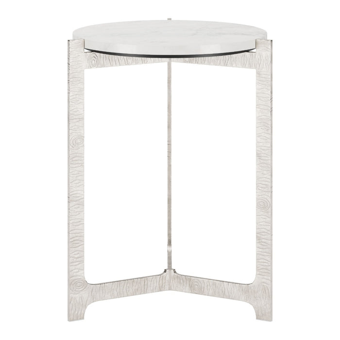 Zuo Barmas White Marble Side Table