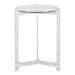 Zuo Barmas White Marble Side Table