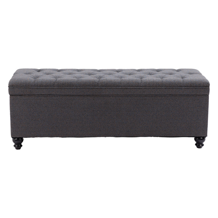 Zuo Halifax Storage Bench Gravel Gray