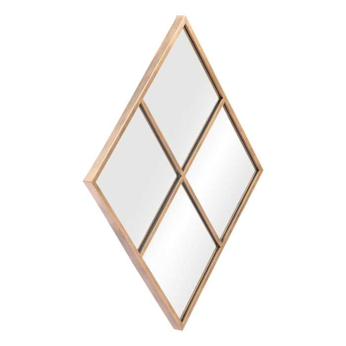 Zuo Meo Gold Painted Steel Diamond-Shaped Wall Mirror