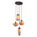 Zuo Lambie Ceiling Industrial Bohemian Lamp with Amber Glass Globes