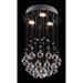 Zuo Pollow Chrome Modern Faceted Crystal Drops Ceiling Lamp