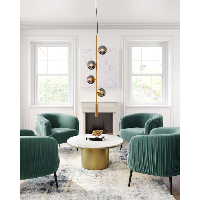 Zuo Zatara Modern Meets Deco with Smoked Glass Shades Ceiling Lamp Brass