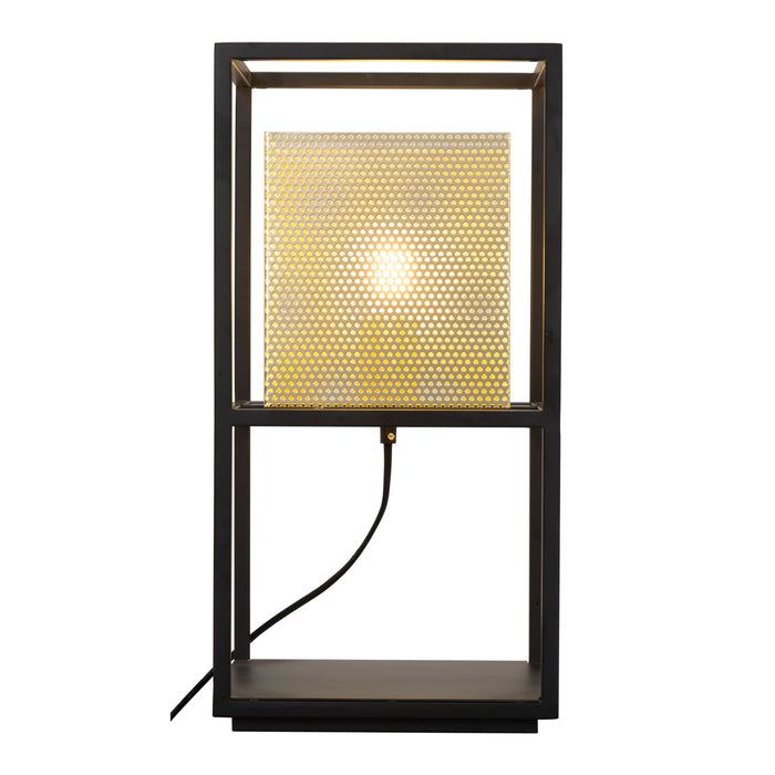 Zuo Yves Modern Design with Perforated Shade Gold & Black Table Lamp