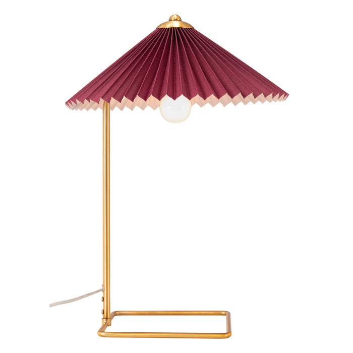 Zuo Charo Modern Glam Electroplated Steel Table Lamp Red & Gold