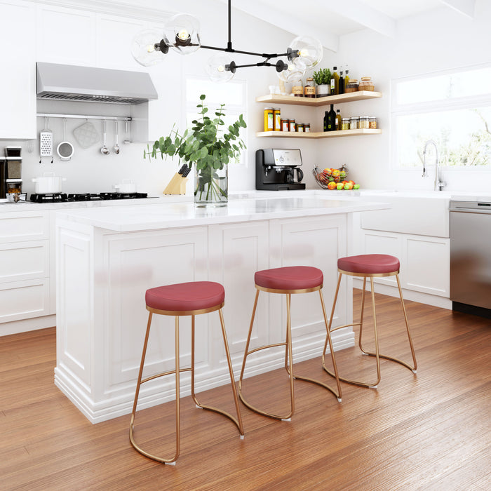 Zuo Bree Red Counter Stool