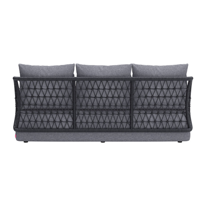 The Mekan Outdoor Lounge Sofa by Zuo, Grey