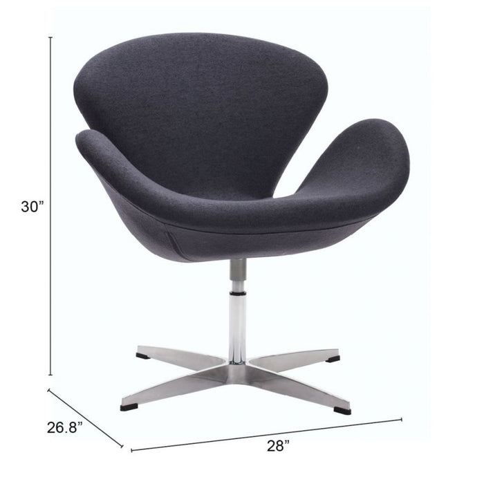 Zuo Modern Pori White Swivel Accent Chair