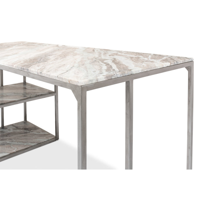 Sarreid LTD. Marble Desk Top With Shelves