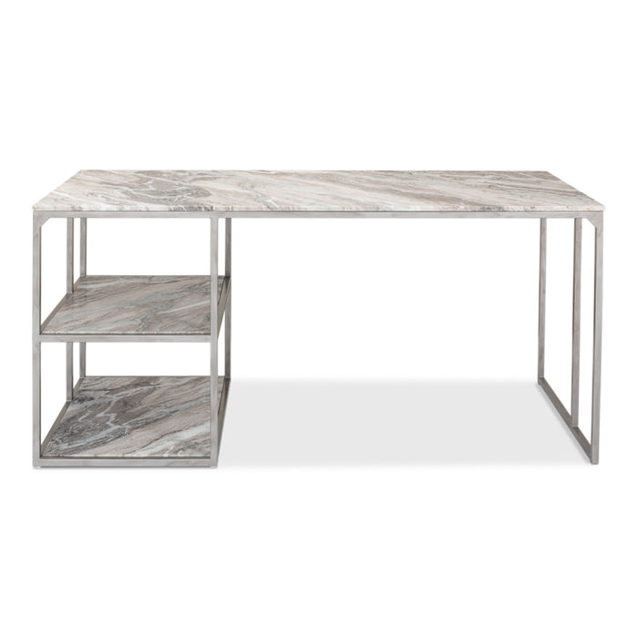 Sarreid LTD. Marble Desk Top With Shelves