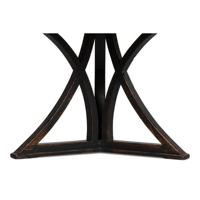 Sarreid Flying Buttress Round Dining Table, Antique Black