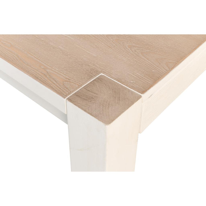 Sarreid Duncan White Dining Table Wood Extension Leaves