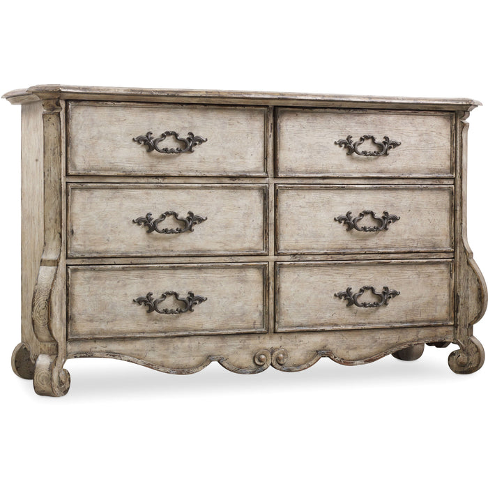 Hooker Furniture Traditional Light Wood Wide Chatelet Dresser 