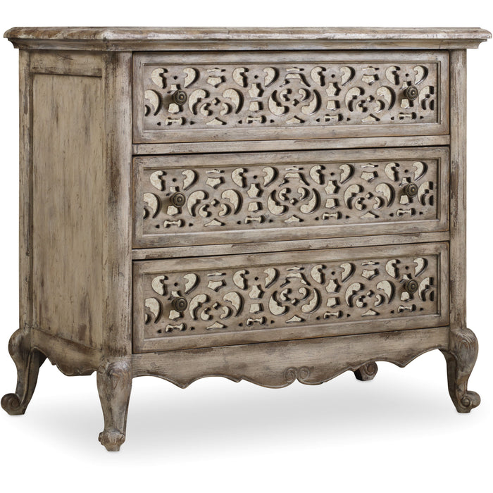 Hooker Furniture Rustic Wood Chatelet Fretwork Nightstand 