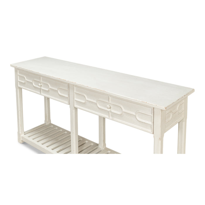 Sarreid LTD. Isla Console Table, Antique White