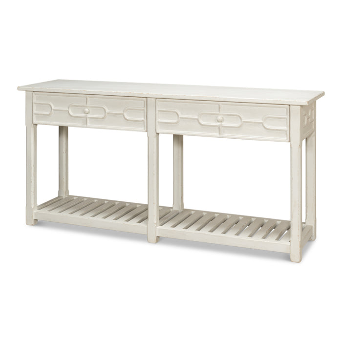 Sarreid LTD. Isla Console Table, Antique White