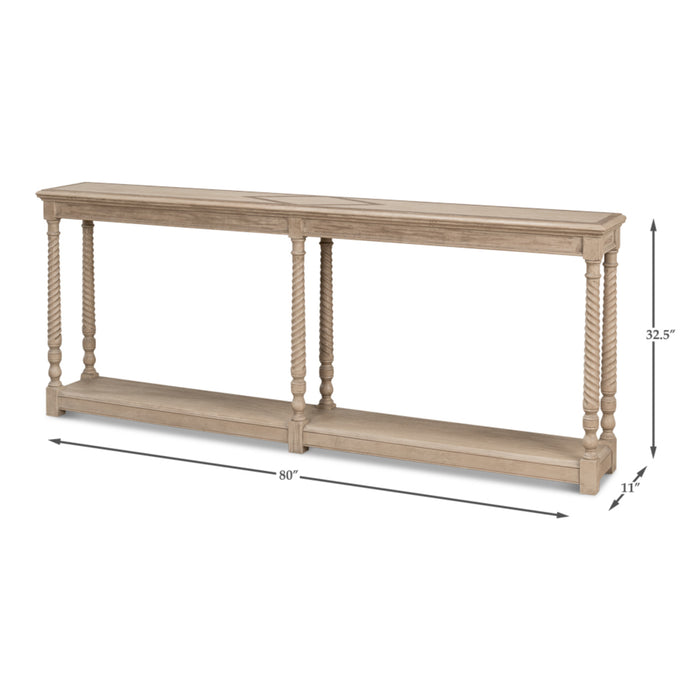 Sarreid LTD. Sierra Equestrian Console Table, Barn Grey