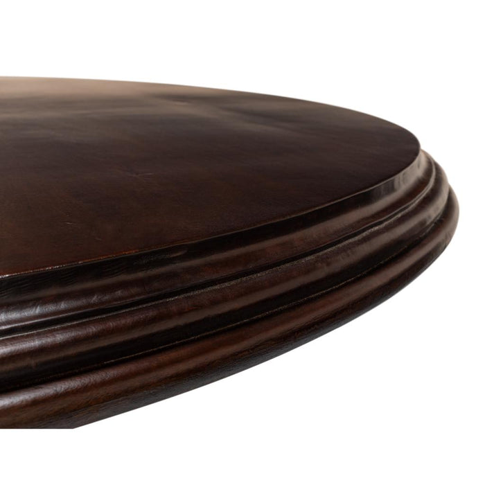 Sarreid Elias Round Dark Wood Pedestal Dining Table