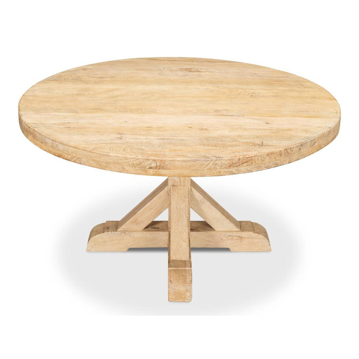 Oleski Round Pedestal Wood Dining Table by Sarreid LTD