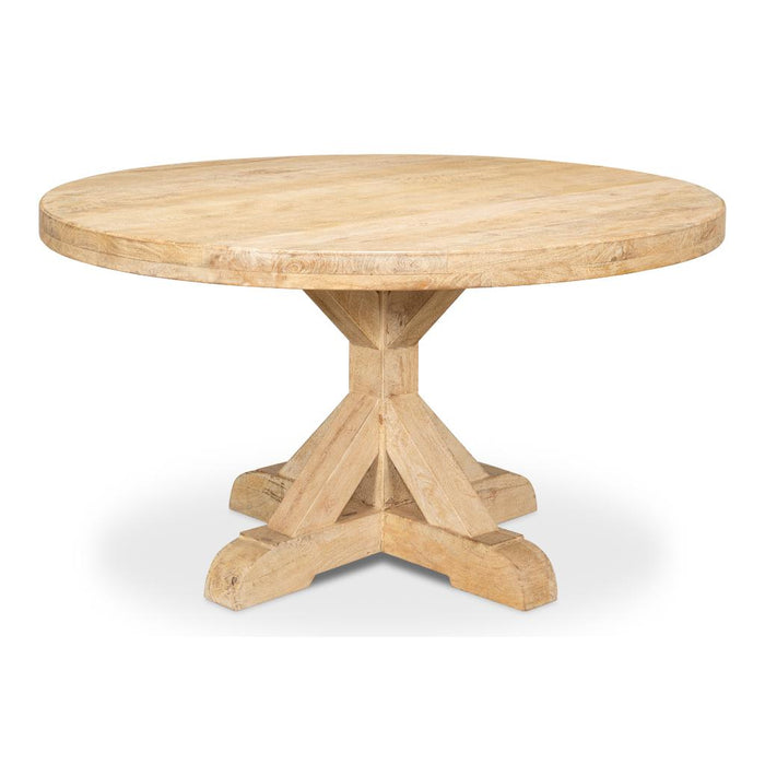 Oleski Round Pedestal Wood Dining Table by Sarreid LTD