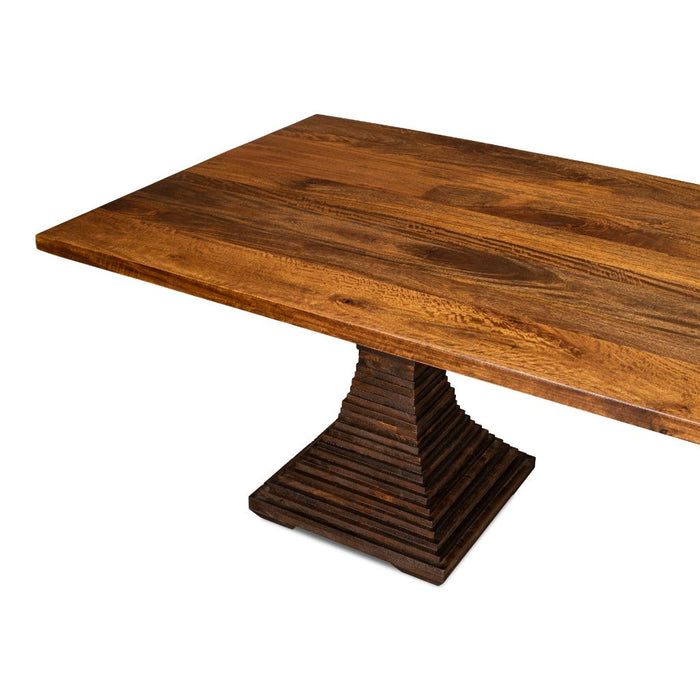 Aesthetic Pedestal Wood Dining Table by Sarreid LTD