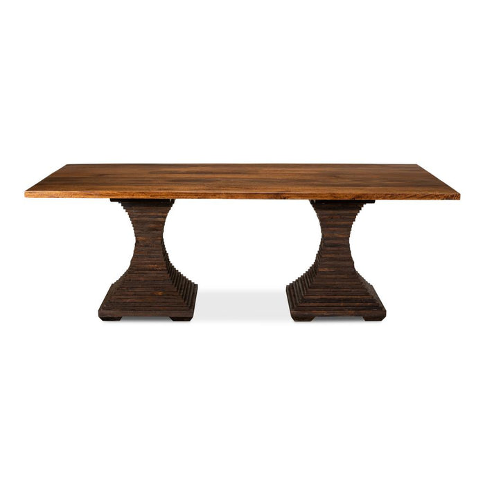 Aesthetic Pedestal Wood Dining Table by Sarreid LTD