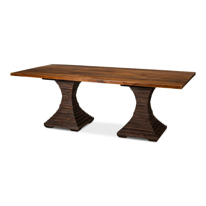 Aesthetic Pedestal Wood Dining Table by Sarreid LTD