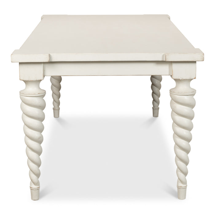 Sarreid LTD. Teagan Dining Table, Antique White 53676-3