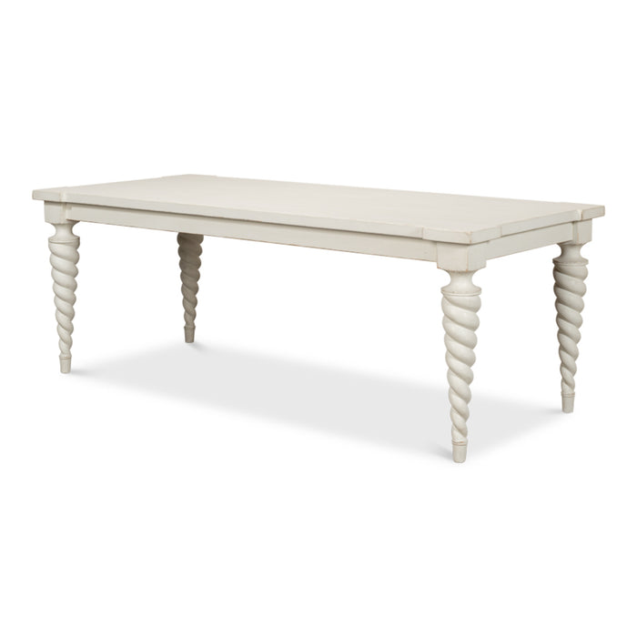 Sarreid LTD. Teagan Dining Table, Antique White 53676-3