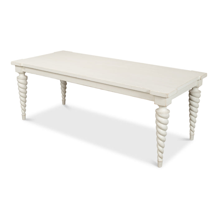 Sarreid LTD. Teagan Dining Table, Antique White 53676-3